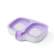 Savoniera Dubla, Vivimall, Sistem de Scurgere a Apei, din ABS, 14.5 x 18 x 3 cm, Mov/Alb - vivimall.ro