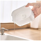 Dozator Dispenser 2 In 1 Pentru Detergent Lichid De Vase Sau Pentru Obiecte Sanitare Cu Suport Pentru Burete De Bucatarie, 8.6 X 14.5 X 10 Cm, Capacitate 300 Ml, Alb - vivimall.ro