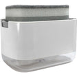 Dozator Dispenser 2 In 1 Pentru Detergent Lichid De Vase Sau Pentru Obiecte Sanitare Cu Suport Pentru Burete De Bucatarie, 8.6 X 14.5 X 10 Cm, Capacitate 300 Ml, Alb - vivimall.ro