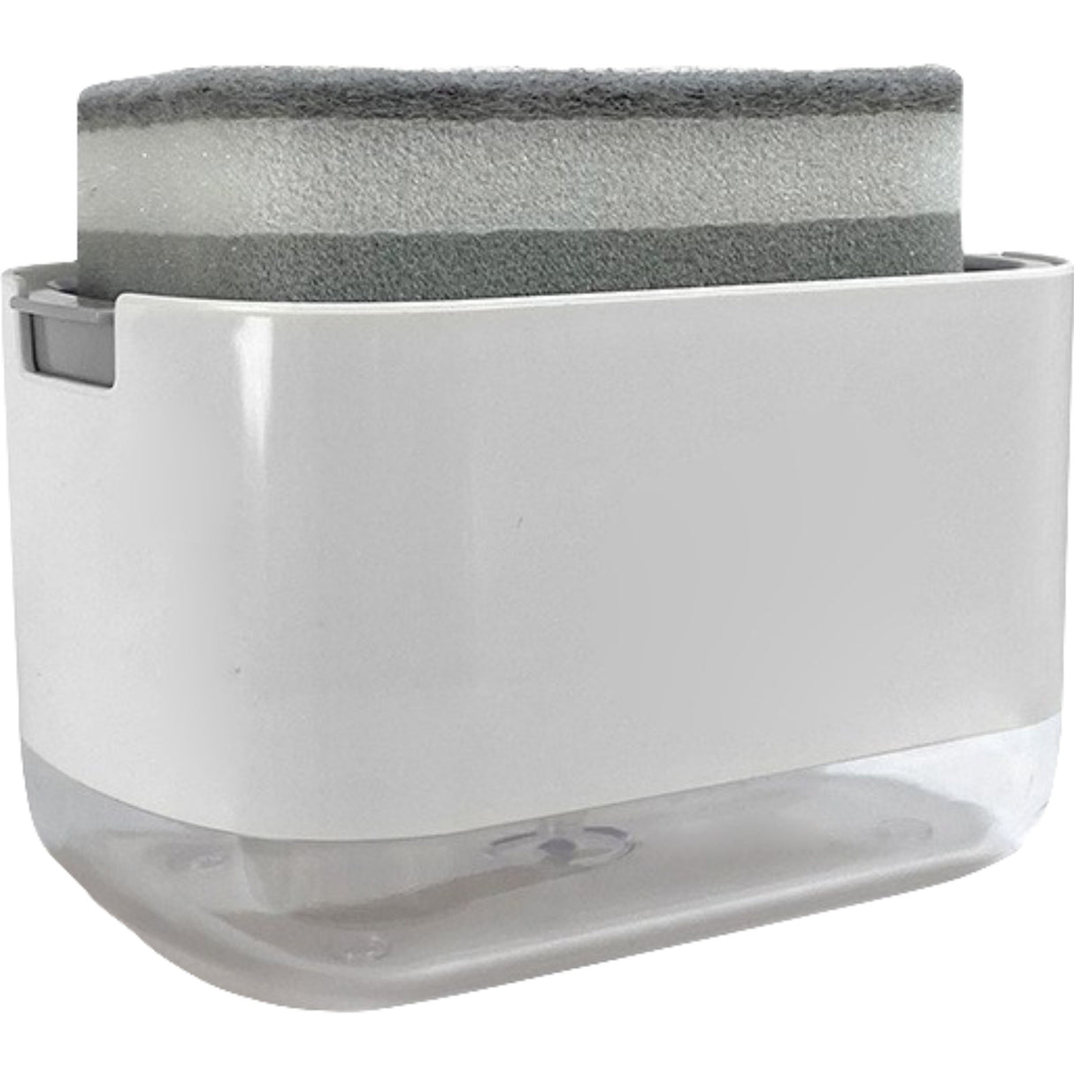 Dozator Dispenser 2 In 1 Pentru Detergent Lichid De Vase Sau Pentru Obiecte Sanitare Cu Suport Pentru Burete De Bucatarie, 8.6 X 14.5 X 10 Cm, Capacitate 300 Ml, Alb - vivimall.ro