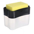 Dozator Dispenser 2 In 1 Pentru Detergent Lichid De Vase Sau Pentru Obiecte Sanitare Cu Suport Pentru Burete De Bucatarie,14 X 10.5 X 10 Cm, Capacitate 380 Ml - vivimall.ro