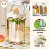 Dozator Portabil Pentru Bauturi 3.5 Litri, Capac Etans, Duza Deschidere/Inchidere, Recipent Din Plastic, Gradat, Filtru, Maner, 29.7 X 14.1 X 14.4 Cm, Pentru Diverse Bauturi, Alb - vivimall.ro