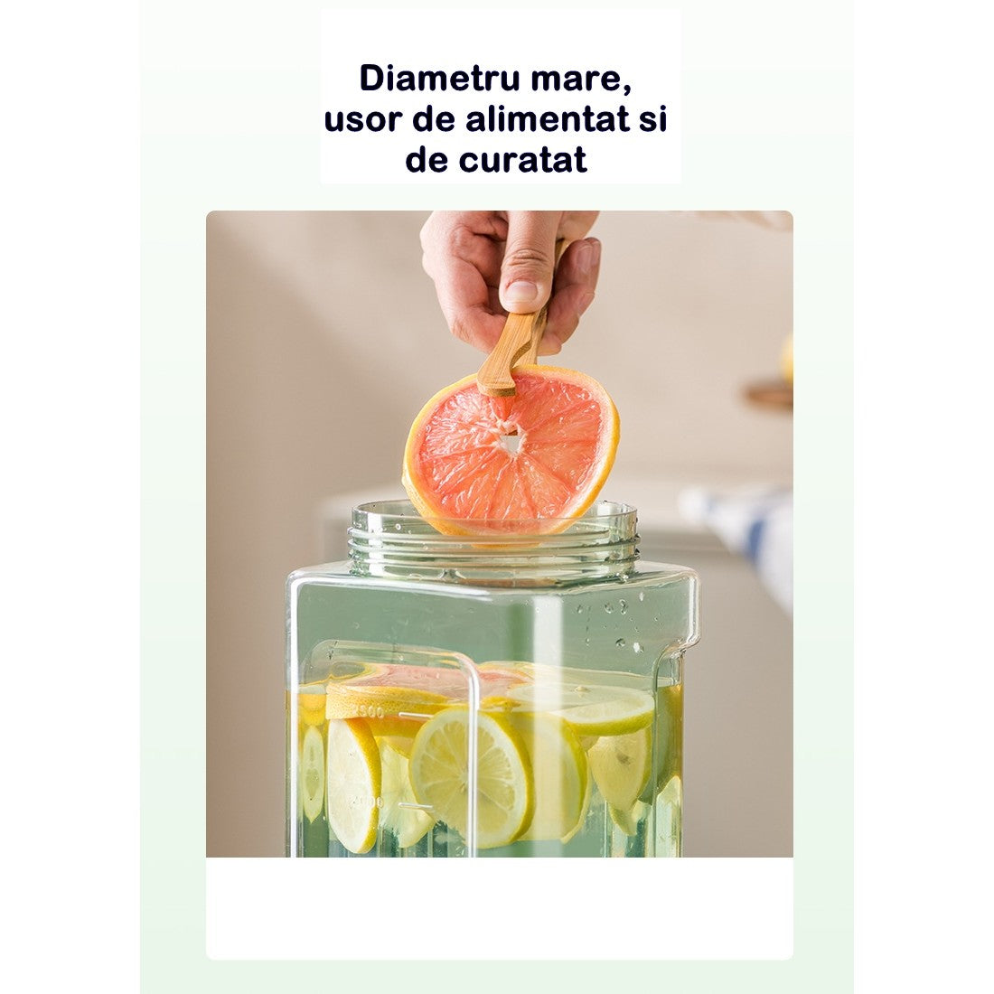 Dozator Portabil Pentru Bauturi 3.5 Litri, Capac Etans, Duza Deschidere/Inchidere, Recipent Din Plastic, Gradat, Filtru, Maner, Pentru Diverse Bauturi, 29.7 X 14.1 X 14.4 Cm, Verde - vivimall.ro