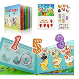 Stickere reutilizabile velcro Flippy Busy Book Numere, copil lipind figurine pe pagină interactivă