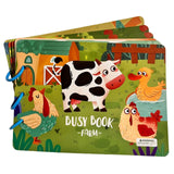 Busy Book Flippy Viața la Fermă, vedere frontală, carte educativă Montessori cu stickere reutilizabile pentru 3 ani