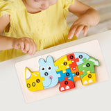 Puzzle lemn Flippy Rinocer asamblat complet, dimensiuni 20,5 x 10,5 cm, vedere laterală