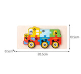 Detaliu piesă puzzle lemn Flippy, textură lemn natural și culori vii pentru copii 0-3 ani