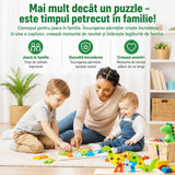 Cutia puzzle-ului din lemn 3D Flippy model vacuță, 11 piese, jucărie Montessori recomandata 0-3 ani
