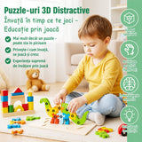 Copil mic manipulând piesele puzzle-ului din lemn 3D Flippy Oaie, coordonare mână-ochi