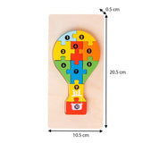 Puzzle lemn 3D Flippy, piese individuale colorate cu vopsea ecologică, vedere detaliată