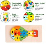 Puzzle Flippy Balon cu Aer Cald asamblat complet, 11 piese multicolor pe suprafață albă