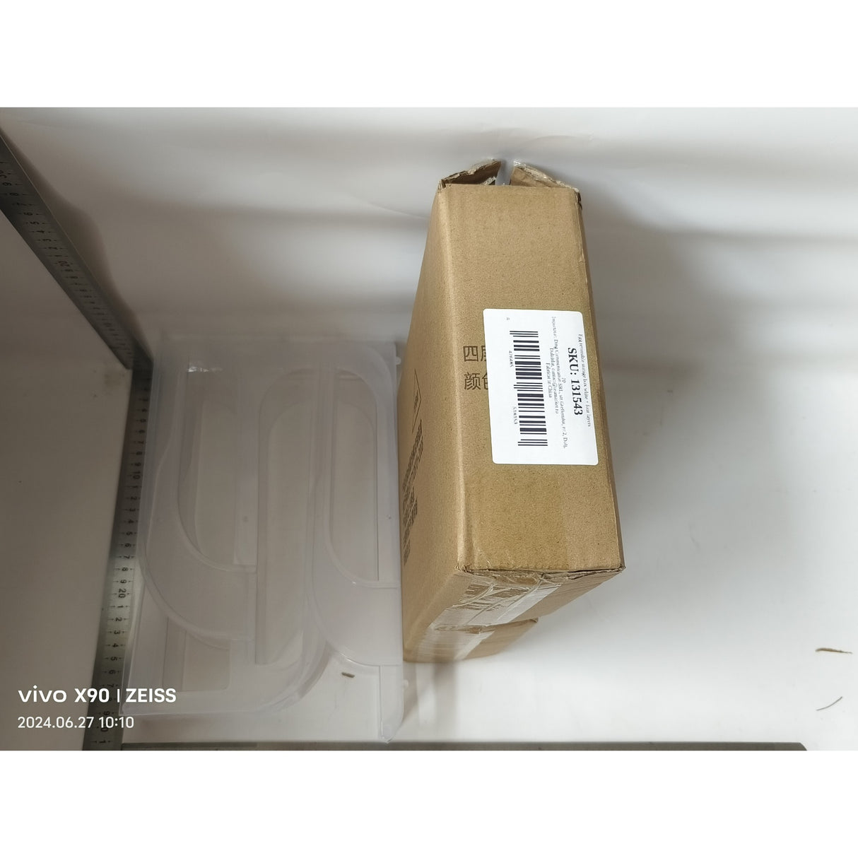 Suport Organizator pentru Oua, Flippy, pentru Frigiderul, Patru straturi,  32x20x7 cm, Transparent