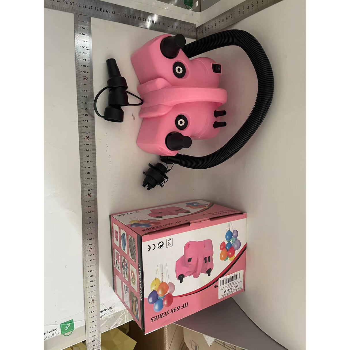 Pompa Electrica De Umflat Baloane, Cu Doua Iesiri, Accesorii Incluse, 220V, Putere 600W, Accesorii Petrecere
