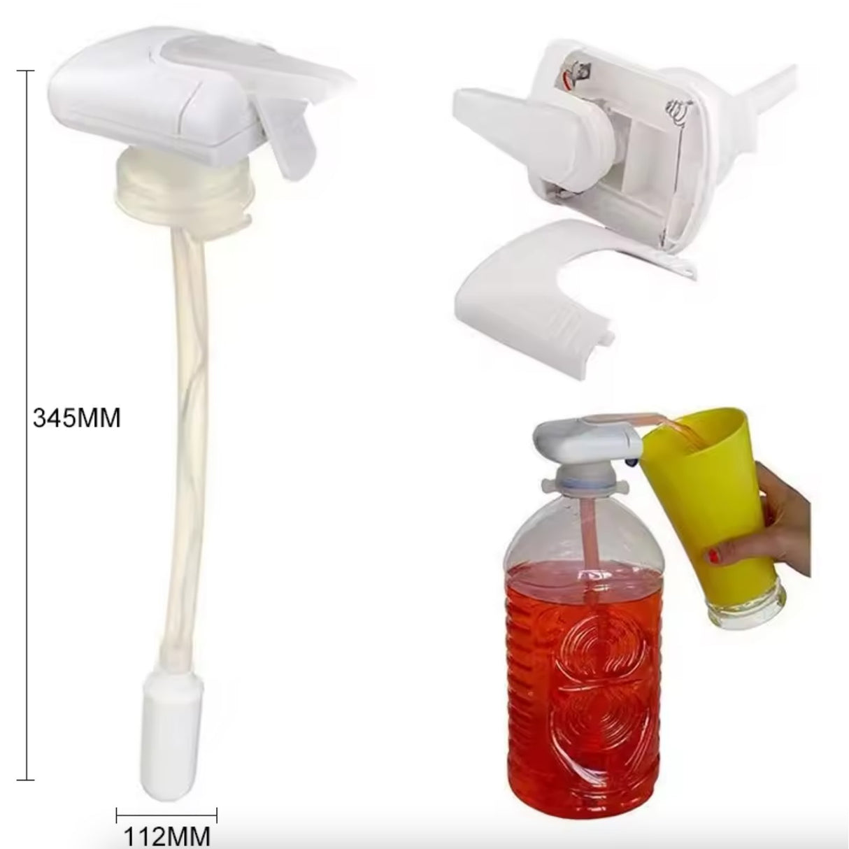 Dispenser Dozator Automat pentru Bauturi, Vivimall, Dozator Electric Automat pentru Bidon de Apa, cu Baterii AA, 34 x 11 cm, Alb/Albastru - vivimall.ro
