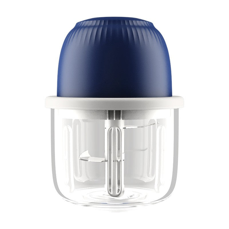 Tocator Electric Pentru Bucatarie, Model Presa Electrica Pentru Legume Fructe Carne Umpluturi Sosuri, Otel Inoxidabil, 14 X 10.5 X 10.5 Cm, 350 Ml, Albastru Inchis - vivimall.ro