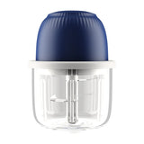 Tocator Electric Pentru Bucatarie, Model Presa Electrica Pentru Legume Fructe Carne Umpluturi Sosuri, Otel Inoxidabil, 14 X 10.5 X 10.5 Cm, 350 Ml, Albastru Inchis - vivimall.ro