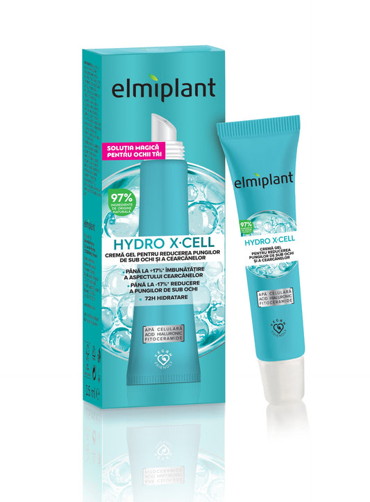 Crema Gel Pentru Reducerea Pungilor de Sub Ochi si a Cearcanelor, Elmiplant, Hydro X-Cell, 15 ml - vivimall.ro