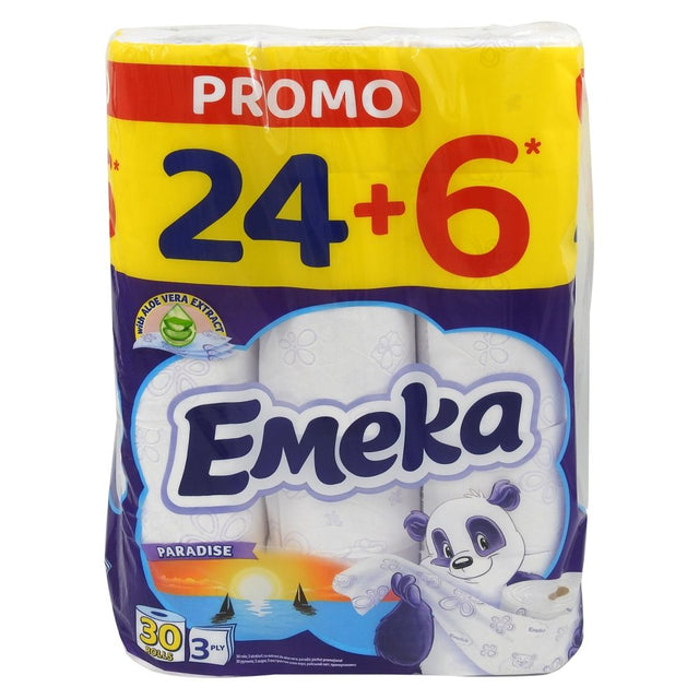 Hartie Igienica, EMEKA, 24 Paradise, Set 24+6 Role, 3 Straturi - vivimall.ro