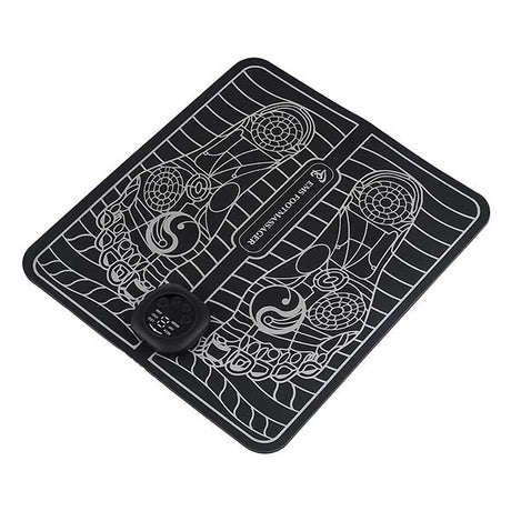 Covoras de Masaj pentru Picioare, EMS, 4 Niveluri de Intensitate, Incarcare USB, Ecran LED, Telecomanda Inclusa, Negru - vivimall.ro