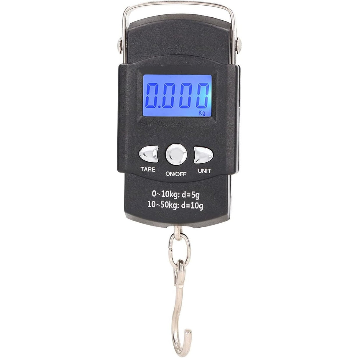 Cantar Digital De Mana Cu Carlig, Cantar Portabil, Pescuit, Cu Maner, Capacitate 50 Kg, Cu Metru Incorporat, 20.5 X 6 X 2.5 Cm, Negru - vivimall.ro