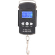 Cantar Digital de Mana cu Carlig, Vivimall, Cantar Portabil, Pescuit, cu Maner, Capacitate 50 kg, cu Metru Incorporat, 20.5 x 6 x 2.5 cm, Negru - vivimall.ro