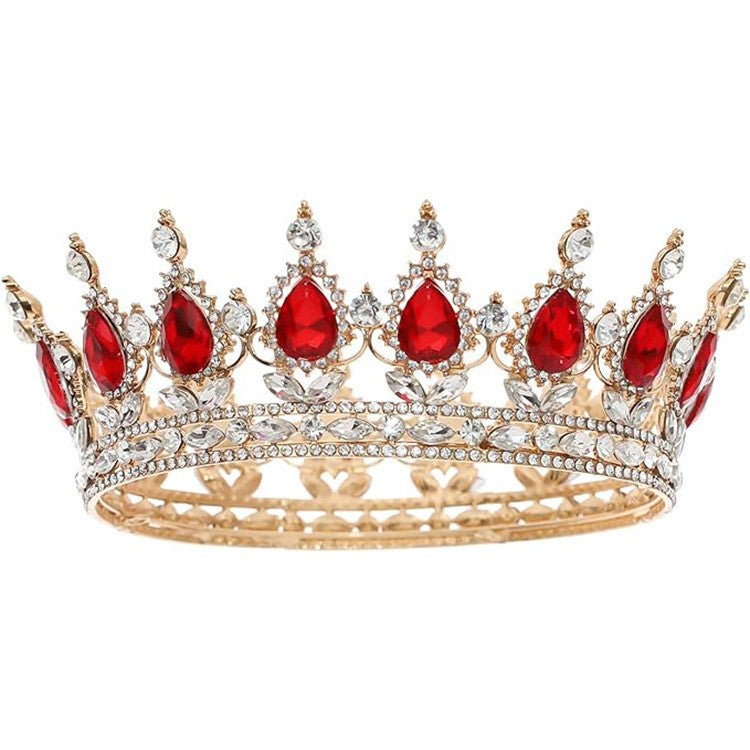 Diadema Aurie Cu Cristale Rosii | RoyalGlam