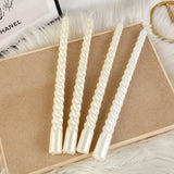 Set 4 Lumanari Pentru Masa, Cina, Decor, Model Rasucit, Lungime 25 Cm