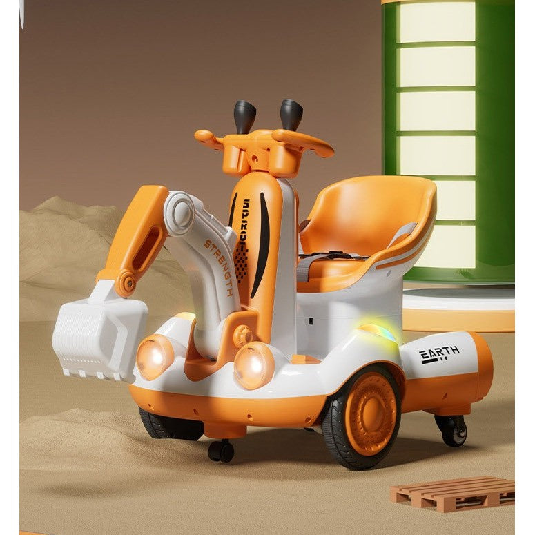 Excavator Electric, Pe 4 Roti Antiderapante, Cu Telecomanda, Brat Controlat Electric, Cu Telecomanda, +2 Ani - vivimall.ro