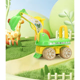 Excavator pentru Copii, Vivimall, 1-3 Ani, Greutate Portanta 30 kg, Muzica si Lumini, Rotatie 360 Grade, 45 x 31 x 35 cm, 4 Roti, Verde - vivimall.ro