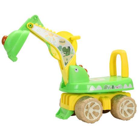 Excavator Pentru Copii, 1-3 Ani, Greutate Portanta 30 Kg, Muzica Si Lumini, Rotatie 360 Grade, 4 Roti