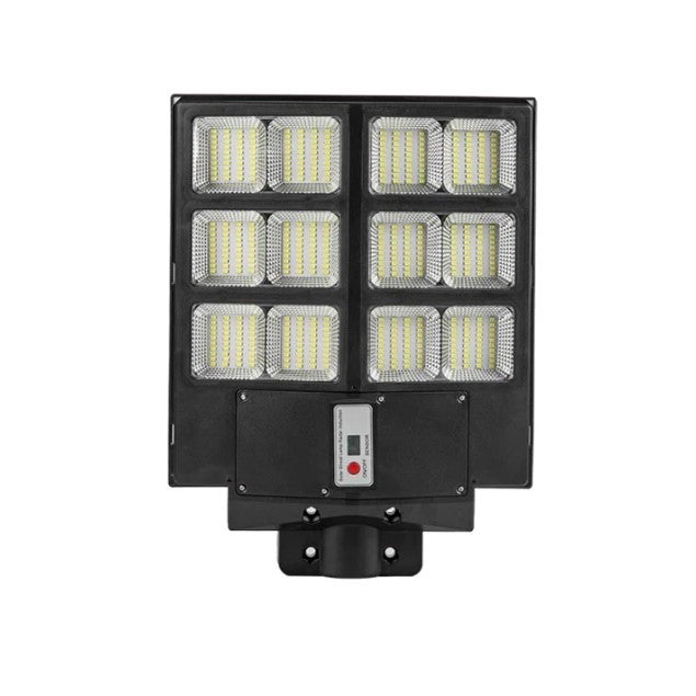 Lampa Solara Stradala, Cu Telecomanda, Senzor De Miscare Si Lumina, Suport Prindere, 480 Led-Uri, Ip65, Abs, 15Ah, 300W, Temperatura Culoare 6500K, 44.6X34.8X7.2 Cm, Autonomie 10-12 Ore, Negru