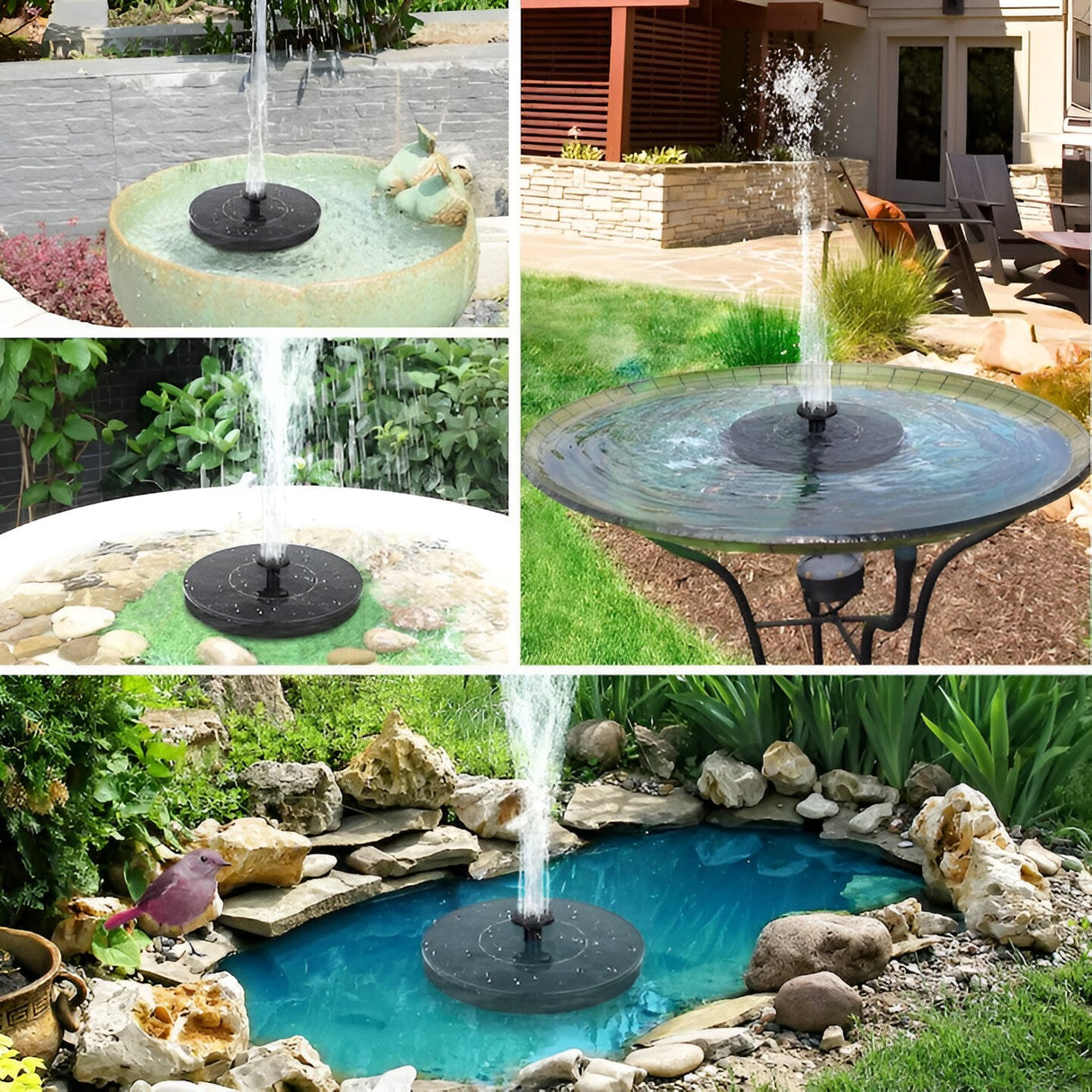 Fantana Arteziana Pentru Gradina, Solara, Automata, Rotunda, 3 Moduri De Pulverizare, Negru, 16 Cm - vivimall.ro