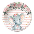 Set 10 Farfurii Unica Folosinta, Imprimeu Elefant, Din Carton, 17 Cm - vivimall.ro