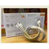 Cablu USB 3in1 Flippy SX - 21, USB la micro USB/USB-C/compatibil iphone, 3A, 1.2m (alb) - vivimall.ro