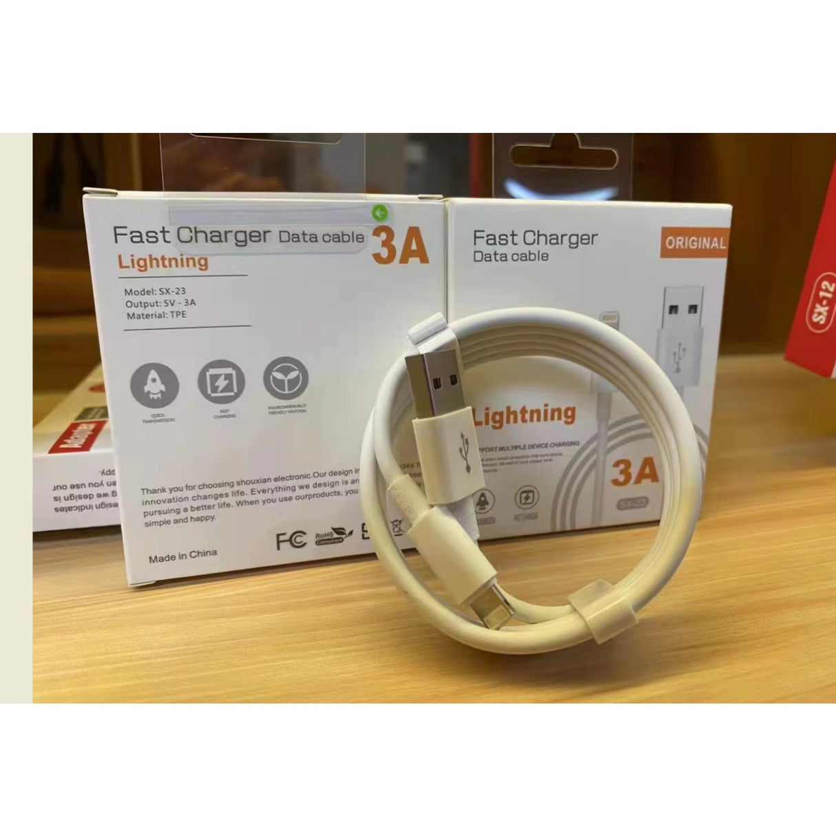 Cablu date / Incarcare compatibil Apple iPhone 5, 6, 6 Plus, 6S, 6S Plus, SE, 7, 7 Plus, 8, 8 Plus, X, XS, XS MAX, 11, 11PRO, 11 PRO MAX, seria iPhone 12, iPhone 13, iPhone 14, Flippy, 1 m, model SX-23, 5V, 3A, TPE, Alb - vivimall.ro