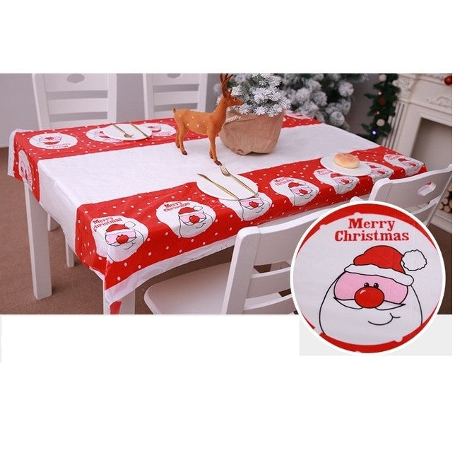 Fata De Masa Dreptunghiulara Pvc, 2.5 Mm Grosime, Imprimeu Mos Craciun, Potrivit Pentru Craciun, Utilizare Multipla - vivimall.ro