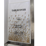 Fata de Masa, Vivimall, din PEVA, Imprimeu Buline, 137 x 274 cm, Impermeabila, Fara Pete, Curatare Rapida, Crem