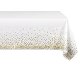 Fata de Masa, Vivimall, din PEVA, Imprimeu Buline, 137 x 274 cm, Impermeabila, Fara Pete, Curatare Rapida, Crem