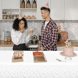 Fata de Masa, Vivimall, din PEVA, Imprimeu Buline, 137 x 274 cm, Impermeabila, Fara Pete, Curatare Rapida, Gri