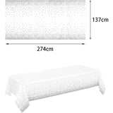 Fata de Masa, Vivimall, din PEVA, Imprimeu Buline, 137 x 274 cm, Impermeabila, Fara Pete, Curatare Rapida, Gri