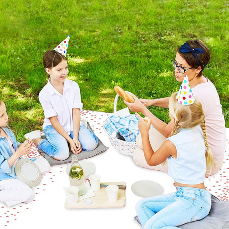 Fata de Masa, Vivimall, din PEVA, Imprimeu Buline, 137 x 274 cm, Impermeabila, Fara Pete, Curatare Rapida, Roz Gold