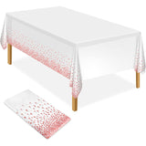 Fata de Masa, Vivimall, din PEVA, Imprimeu Buline, 137 x 274 cm, Impermeabila, Fara Pete, Curatare Rapida, Roz Gold