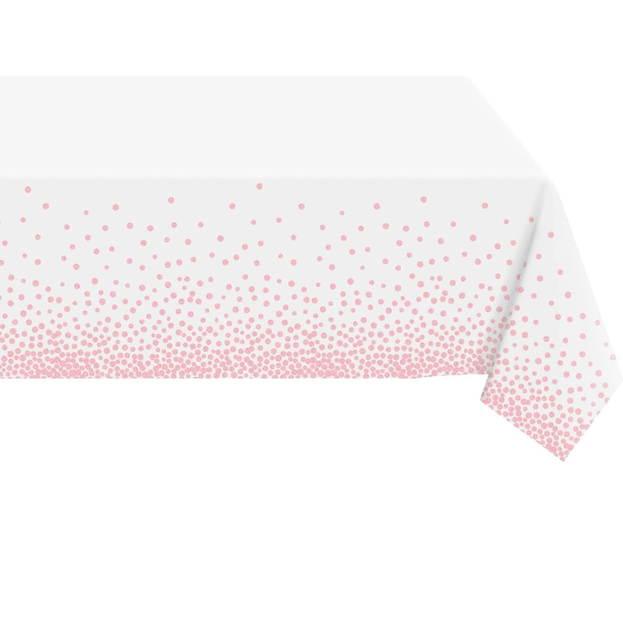 Fata de Masa, Vivimall, din PEVA, Imprimeu Buline, 137 x 274 cm, Impermeabila, Fara Pete, Curatare Rapida, Roz Gold