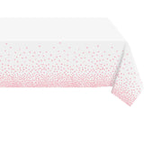 Fata de Masa, Vivimall, din PEVA, Imprimeu Buline, 137 x 274 cm, Impermeabila, Fara Pete, Curatare Rapida, Roz Gold