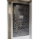 Fata de Masa, Vivimall, din PEVA, Imprimeu Buline Argintii, 137 x 274 cm, Impermeabila, Fara Pete, Curatare Rapida, Negru