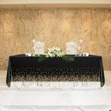 Fata de Masa, Vivimall, din PEVA, Imprimeu Buline Aurii, 137 x 274 cm, Impermeabila, Fara Pete, Curatare Rapida, Negru