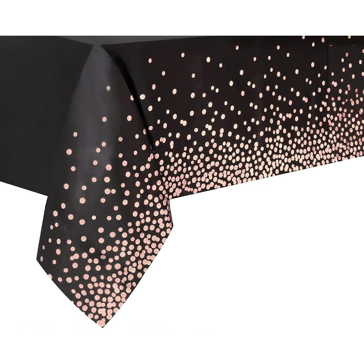 Fata de Masa, Vivimall, din PEVA, Imprimeu Buline Roz, 137 x 274 cm, Impermeabila, Fara Pete, Curatare Rapida, Negru