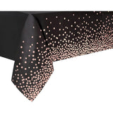 Fata de Masa, Vivimall, din PEVA, Imprimeu Buline Roz, 137 x 274 cm, Impermeabila, Fara Pete, Curatare Rapida, Negru