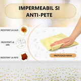 Fata de Masa, Vivimall, din PEVA, Imprimeu Buline Roz, 137 x 274 cm, Impermeabila, Fara Pete, Curatare Rapida, Negru