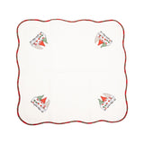 Fata de Masa Flippy, Material In Brodat, cu Motiv Trei Pitici, 85 x 85 cm, Alb